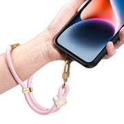 DUX DUCIS Garden Series Begonia Pattern Adjustable Short Phone Lanyard(Light Pink)