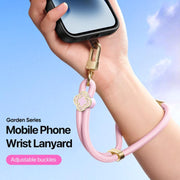 DUX DUCIS Garden Series Begonia Pattern Adjustable Short Phone Lanyard(Light Pink)