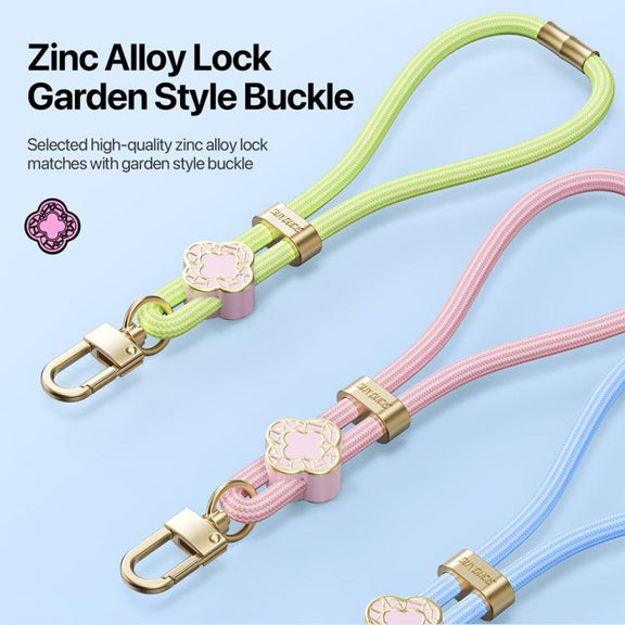 DUX DUCIS Garden Series Begonia Pattern Adjustable Short Phone Lanyard(Light Pink)