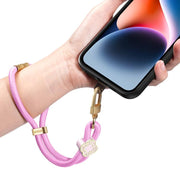 DUX DUCIS Garden Series Begonia Pattern Adjustable Short Phone Lanyard(Pink)