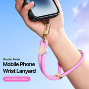 DUX DUCIS Garden Series Begonia Pattern Adjustable Short Phone Lanyard(Pink)