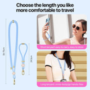 DUX DUCIS Garden Series Begonia Pattern Adjustable Short Phone Lanyard(Sky Blue)