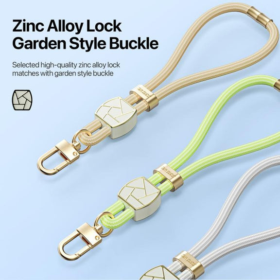 DUX DUCIS Garden Series Broken Ice Pattern Adjustable Short Phone Lanyard(Glaze Yellow)