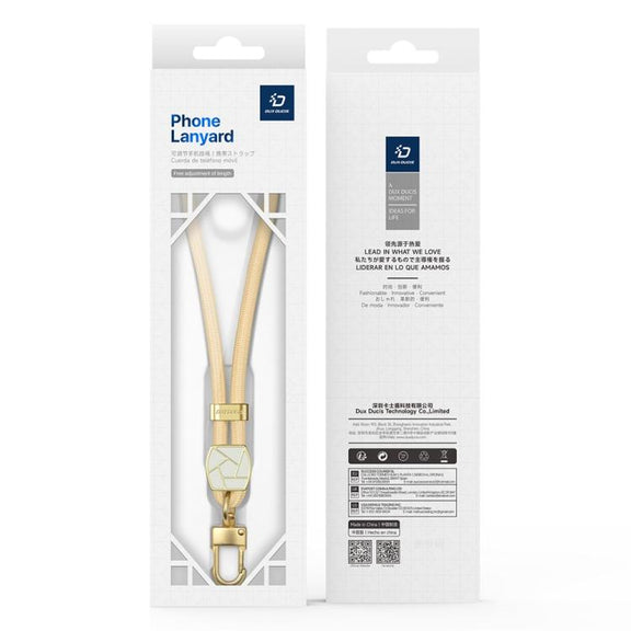 DUX DUCIS Garden Series Broken Ice Pattern Adjustable Short Phone Lanyard(Glaze Yellow)