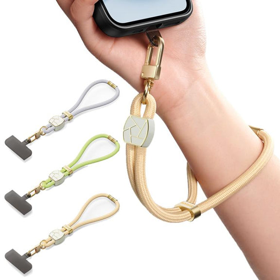 DUX DUCIS Garden Series Broken Ice Pattern Adjustable Short Phone Lanyard(Glaze Yellow)