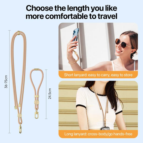 DUX DUCIS Garden Series Swastika Pattern Adjustable Short Phone Lanyard(Amber Color)