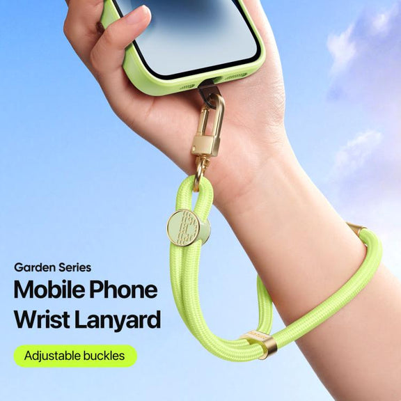 DUX DUCIS Garden Series Tile Pattern Adjustable Short Phone Lanyard(Green Yellow)
