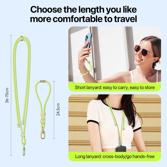 DUX DUCIS Garden Series Tile Pattern Adjustable Short Phone Lanyard(Green Yellow)