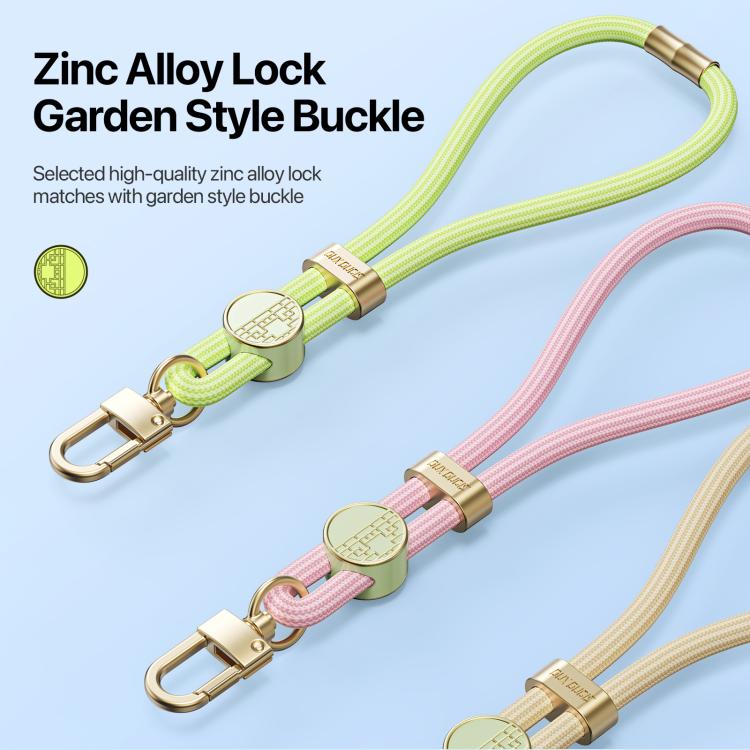DUX DUCIS Garden Series Tile Pattern Adjustable Short Phone Lanyard(Green Yellow)