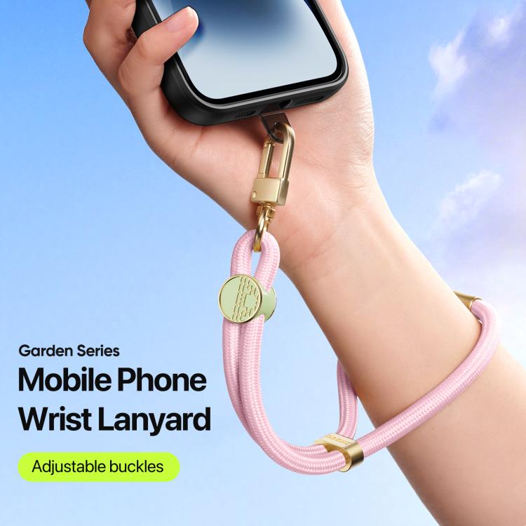DUX DUCIS Garden Series Tile Pattern Adjustable Short Phone Lanyard(Light Pink)