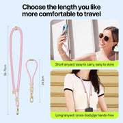 DUX DUCIS Garden Series Tile Pattern Adjustable Short Phone Lanyard(Light Pink)
