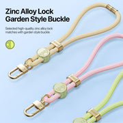 DUX DUCIS Garden Series Tile Pattern Adjustable Short Phone Lanyard(Light Pink)