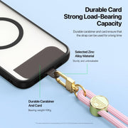 DUX DUCIS Garden Series Tile Pattern Adjustable Short Phone Lanyard(Light Pink)