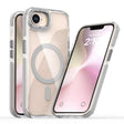 For iPhone 16e Dual-Color Clear Acrylic Hybrid TPU MagSafe Phone Case(Grey) - iPhone 16e Cases by PMC TechLife | Online Shopping South Africa | PMC TechLife | Buy Now Pay Later Mobicred