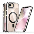 For iPhone 16e Dual-Color Clear Acrylic Hybrid TPU MagSafe Phone Case(Black) - free shipping - PMC TechLife - Order now!