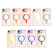 For iPhone 16e Dual-Color Clear Acrylic Hybrid TPU MagSafe Phone Case(Blue)