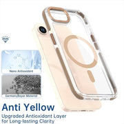 For iPhone 16e Dual-Color Clear Acrylic Hybrid TPU MagSafe Phone Case(Blue)