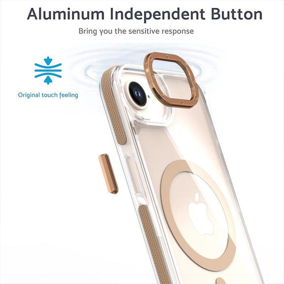 For iPhone 16e Dual-Color Clear Acrylic Hybrid TPU MagSafe Phone Case(Yellow)