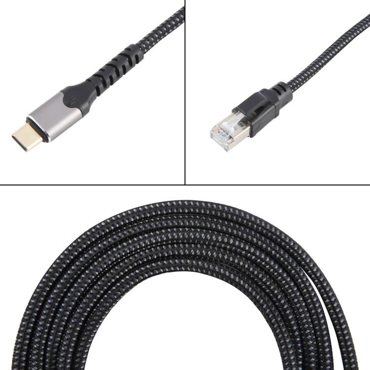 2m RJ45 to USB-C / Type-C High Speed Network Card Ethernet Cable