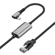 2m RJ45 to USB-C / Type-C Side Bend High Speed Network Card Ethernet Cable