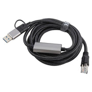 2m RJ45 to USB-C / Type-C Side Bend High Speed Network Card Ethernet Cable