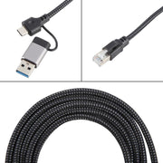 2m RJ45 to USB-C / Type-C Side Bend High Speed Network Card Ethernet Cable