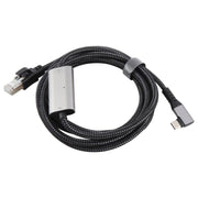 2m RJ45 to Type-C / USB 2-in-1 High Speed Network Card Ethernet Cable