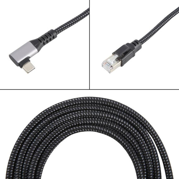 2m RJ45 to Type-C / USB 2-in-1 High Speed Network Card Ethernet Cable