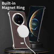 For Huawei Mate 60 Metal Frameless MagSafe Leather Phone Case(Brown)