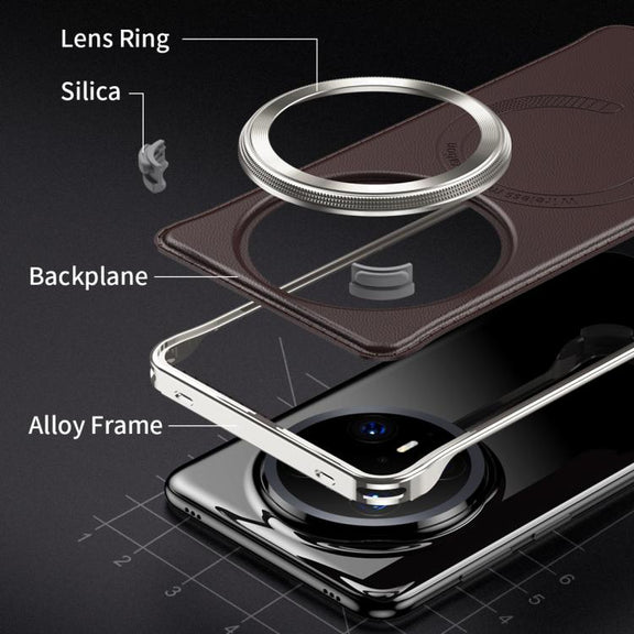 For Huawei Mate 70 Pro+ Metal Frameless MagSafe Leather Phone Case(Brown)