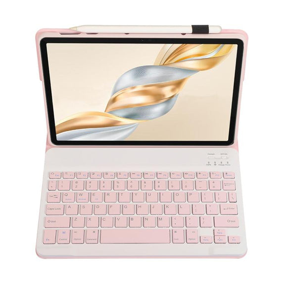 For Honor Pad X9 Pro 11.5 AH28 Ultra-thin Detachable Bluetooth Keyboard Leather Tablet Case(Pink White)