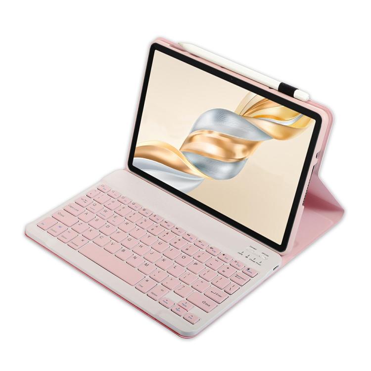 For Honor Pad X9 Pro 11.5 AH28 Ultra-thin Detachable Bluetooth Keyboard Leather Tablet Case(Pink White)