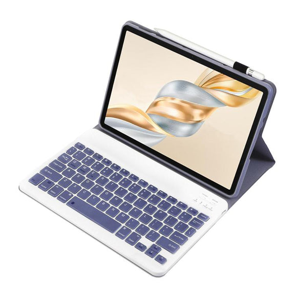 For Honor Pad X9 Pro 11.5 AH28 Ultra-thin Detachable Bluetooth Keyboard Leather Tablet Case(Lavender White)