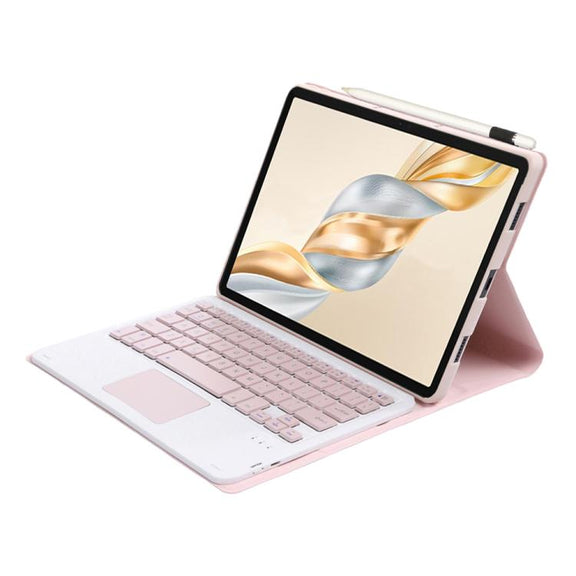 For Honor Pad X9 Pro 11.5 AH28-A Ultra-thin Detachable Bluetooth Keyboard Leather Tablet Case with Touchpad(Pink White)