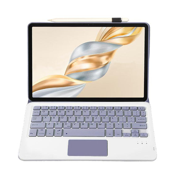 For Honor Pad X9 Pro 11.5 AH28-A Ultra-thin Detachable Bluetooth Keyboard Leather Tablet Case with Touchpad(Lavender White)