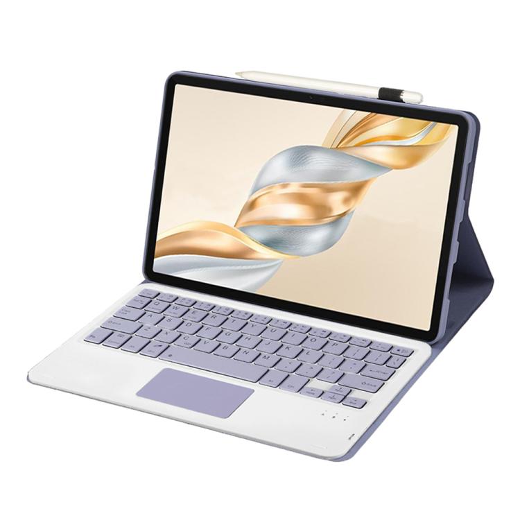 For Honor Pad X9 Pro 11.5 AH28-A Ultra-thin Detachable Bluetooth Keyboard Leather Tablet Case with Touchpad(Lavender White)