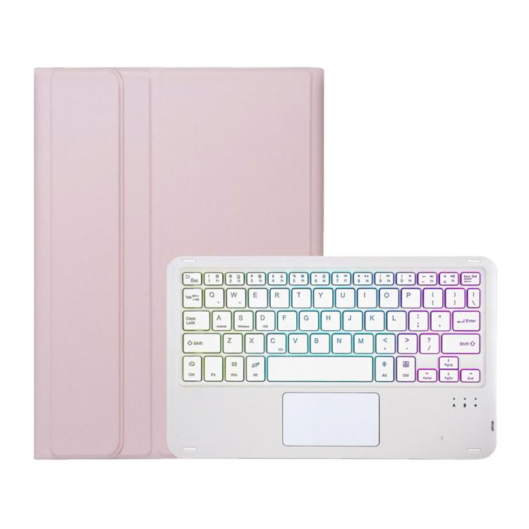 For Honor Pad X9 Pro 11.5 AH28-AS Ultra-thin Detachable Backlight Bluetooth Keyboard Leather Tablet Case with Touchpad(Pink White)