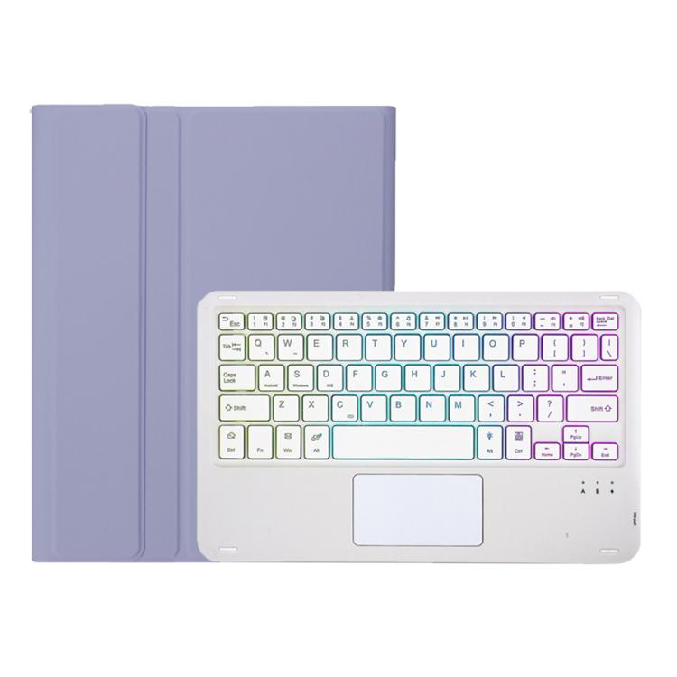 For Honor Pad X9 Pro 11.5 AH28-AS Ultra-thin Detachable Backlight Bluetooth Keyboard Leather Tablet Case with Touchpad(Lavender White)
