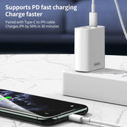 REMAX RP-U37 18W QC+PD Fast Charger With 1m Type-C to 8 Pin Cable, Plug Type:US Plug(White)