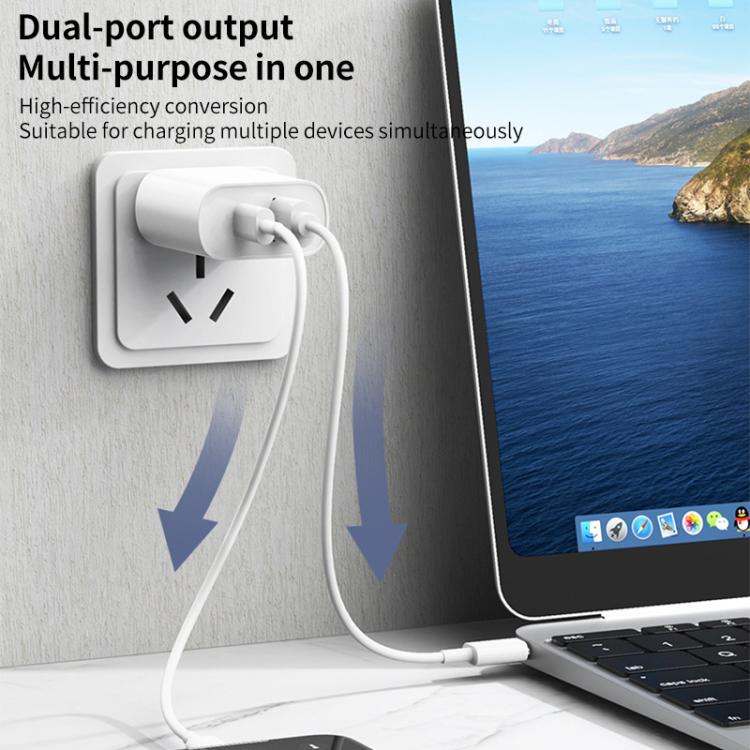 REMAX RP-U37 18W QC+PD Fast Charger With 1m Type-C to 8 Pin Cable, Plug Type:US Plug(White)
