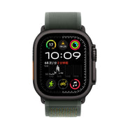 For Apple Watch 46mm / 49mm / 45mm / 44mm Trail Loop Nylon Watch Band(Green + Black Titanium Finish)