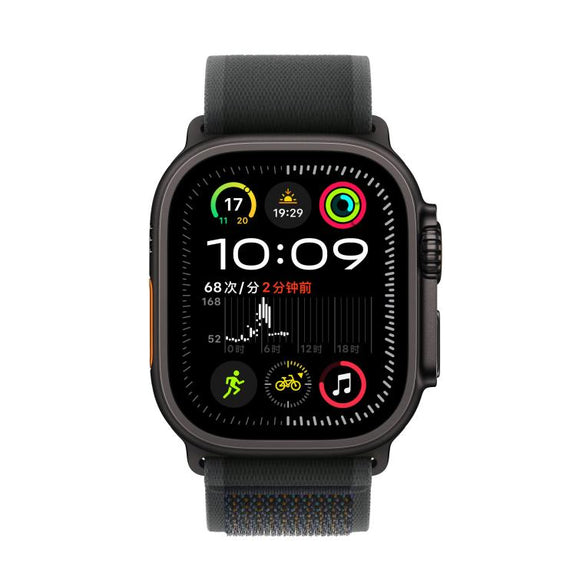 For Apple Watch 46mm / 49mm / 45mm / 44mm Trail Loop Nylon Watch Band(Black + Black Titanium Finish)