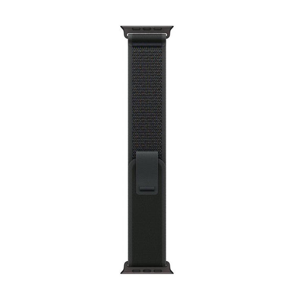 For Apple Watch 46mm / 49mm / 45mm / 44mm Trail Loop Nylon Watch Band(Black + Black Titanium Finish)