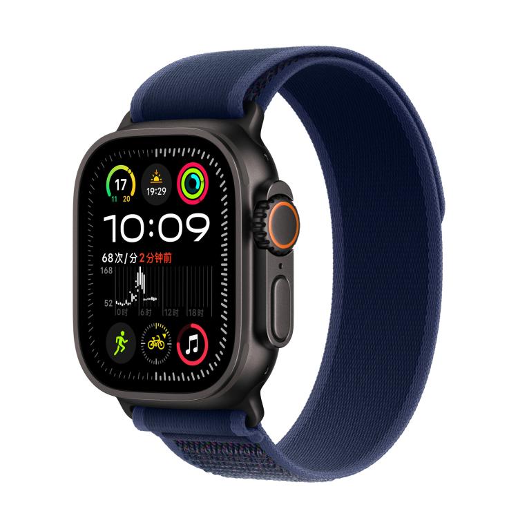 For Apple Watch 42mm / 41mm / 40mm / 38mm Trail Loop Nylon Watch Band(Blue + Black Titanium Finish)