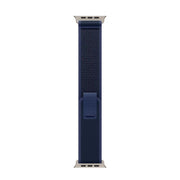 For Apple Watch 42mm / 41mm / 40mm / 38mm Trail Loop Nylon Watch Band(Blue + Natural Titanium Finish)