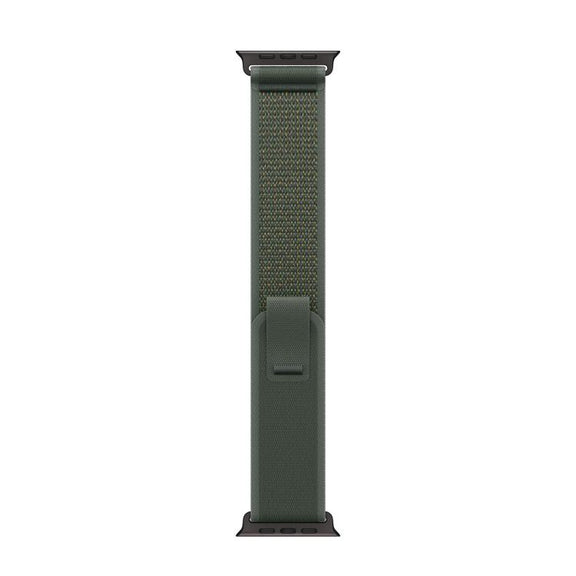 For Apple Watch 42mm / 41mm / 40mm / 38mm Trail Loop Nylon Watch Band(Green + Black Titanium Finish)