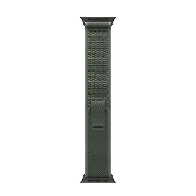 For Apple Watch 42mm / 41mm / 40mm / 38mm Trail Loop Nylon Watch Band(Green + Black Titanium Finish)