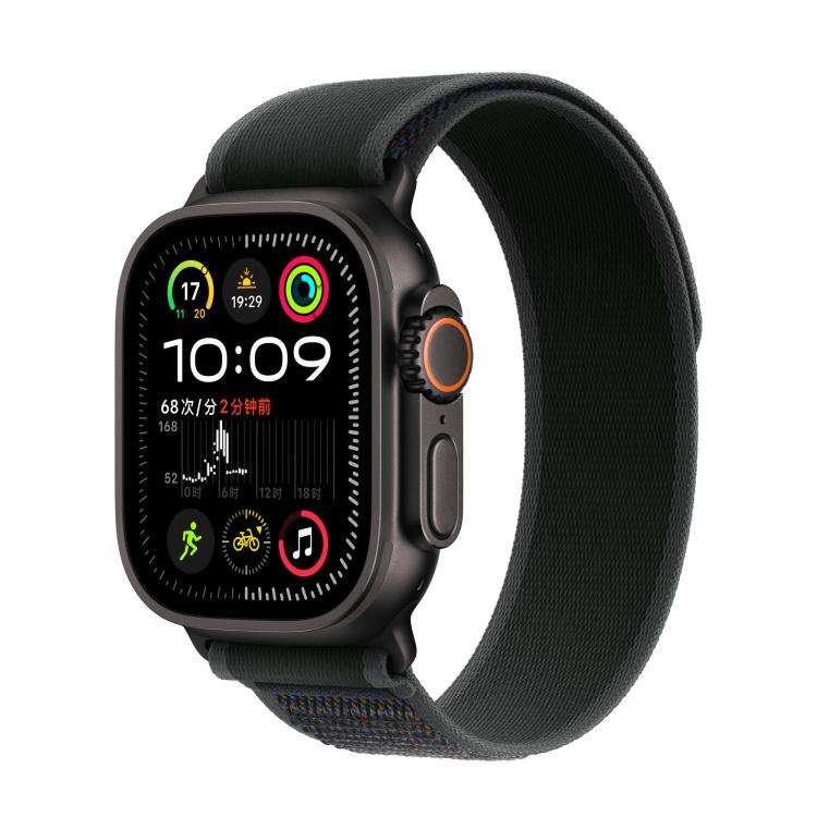For Apple Watch 42mm / 41mm / 40mm / 38mm Trail Loop Nylon Watch Band(Black + Black Titanium Finish)