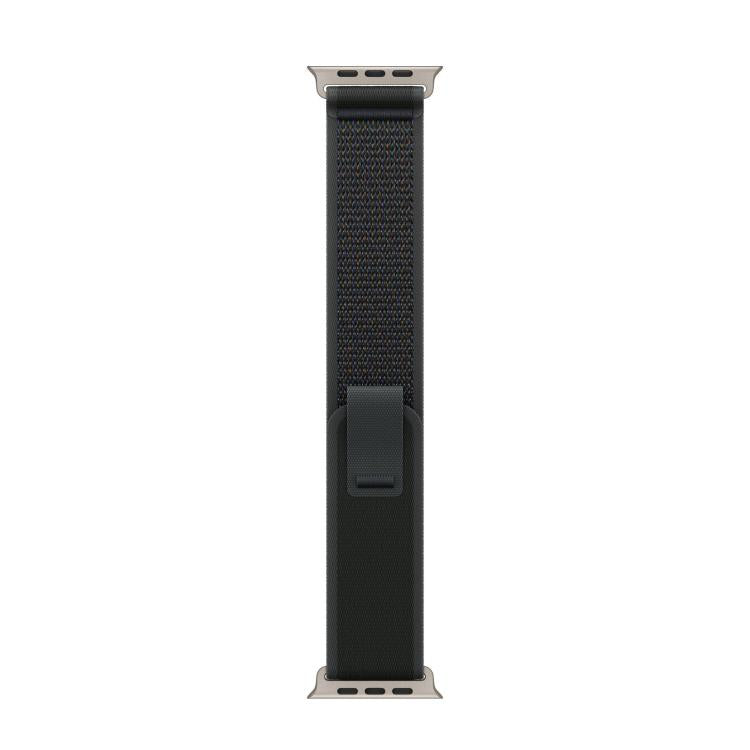 For Apple Watch 42mm / 41mm / 40mm / 38mm Trail Loop Nylon Watch Band(Black + Natural Titanium Finish)