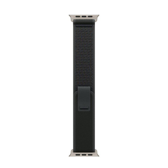 For Apple Watch 42mm / 41mm / 40mm / 38mm Trail Loop Nylon Watch Band(Black + Natural Titanium Finish)